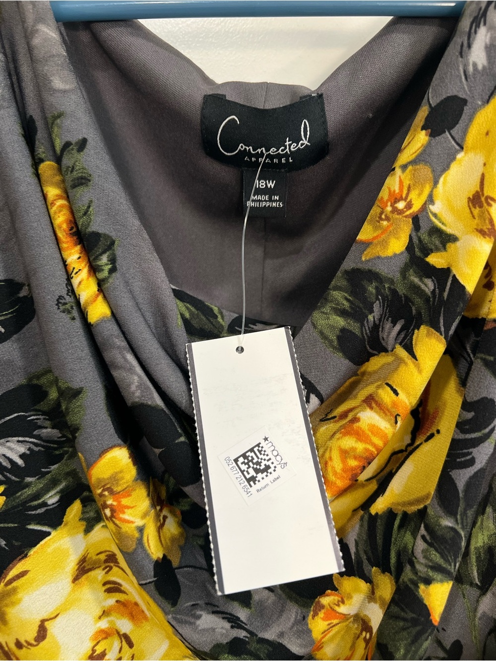 Dark Grey Maxi Dress with Yellow Rose Floral Print New / Fall / Formal / Date - Picture 5 of 12